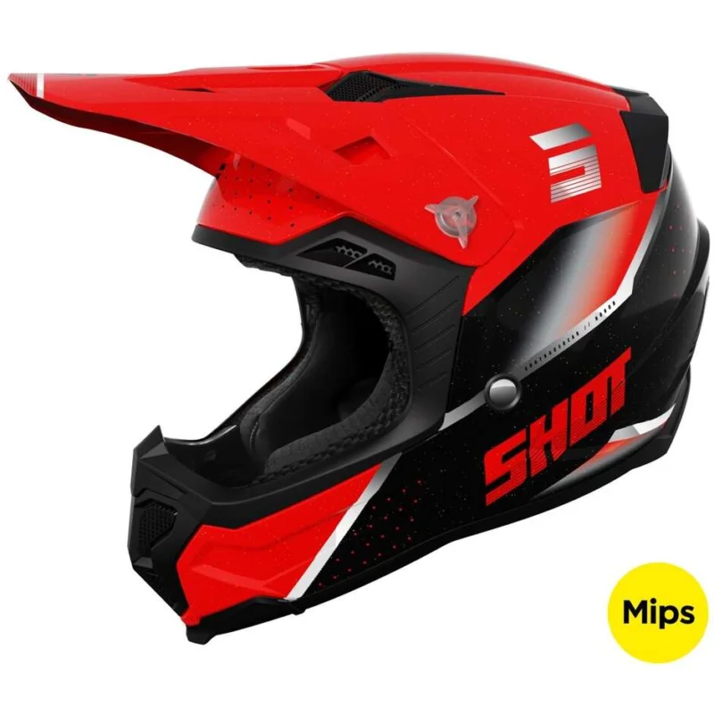Casco Moto Cross Enduro Shot CORE HONOR Rosso Perla Offerta