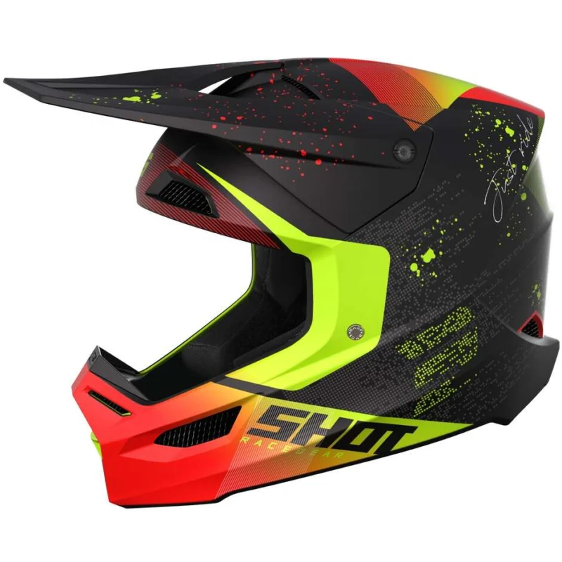 Casco Moto Cross Enduro Shot FURIOUS MATRIX Rosso Opaco Offerta