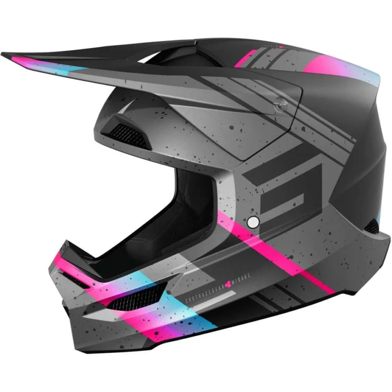 Offerta Limitata Casco Moto Cross Enduro Shot FURIOUS MIRAGE Rosa Blu Opaco