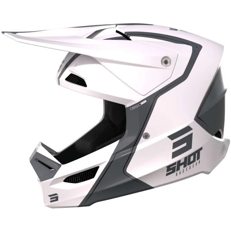 Nuova Collezione Casco Moto Cross Enduro Shot FURIOUS REFLEX Bianco Lucido