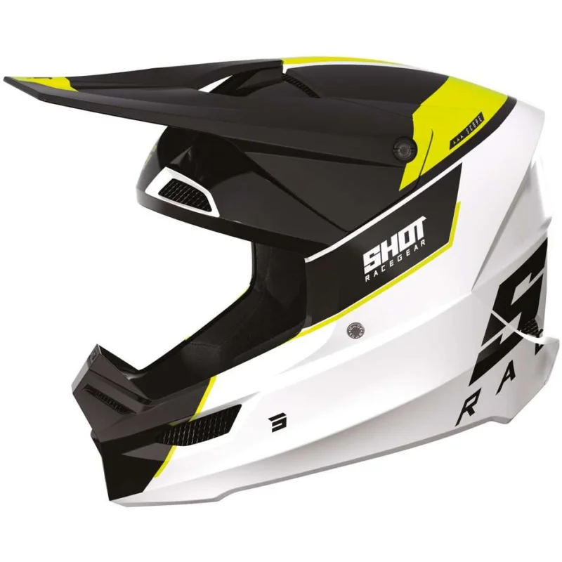 Professionale Casco Moto Cross Enduro Shot FURIOUS SCOPE Neon Giallo Lucido