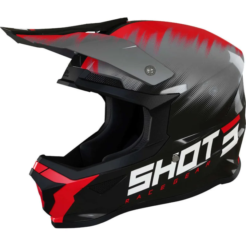 Sconto Casco Moto Cross Enduro Shot FURIOUS VERSUS Rosso Lucido