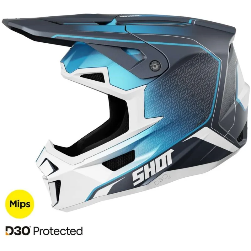 Prezzo Ridotto Casco Moto Cross Enduro Shot LITE CHALLENGER Blu Opaco