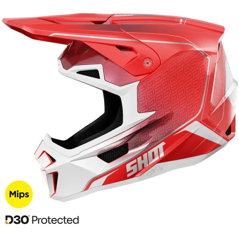 Casco Moto Cross Enduro Shot LITE CHALLENGER Rosso Perla Soddisfatti O Rimborsati
