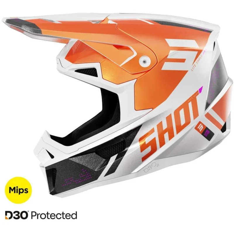 Casco Moto Cross Enduro Shot LITE ULTRA Arancio Perla Acquista Ora