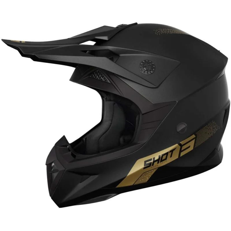 Casco Moto Cross Enduro Shot PULSE ELEMENT Oro Nero Opaco Prezzo Di Fabbrica