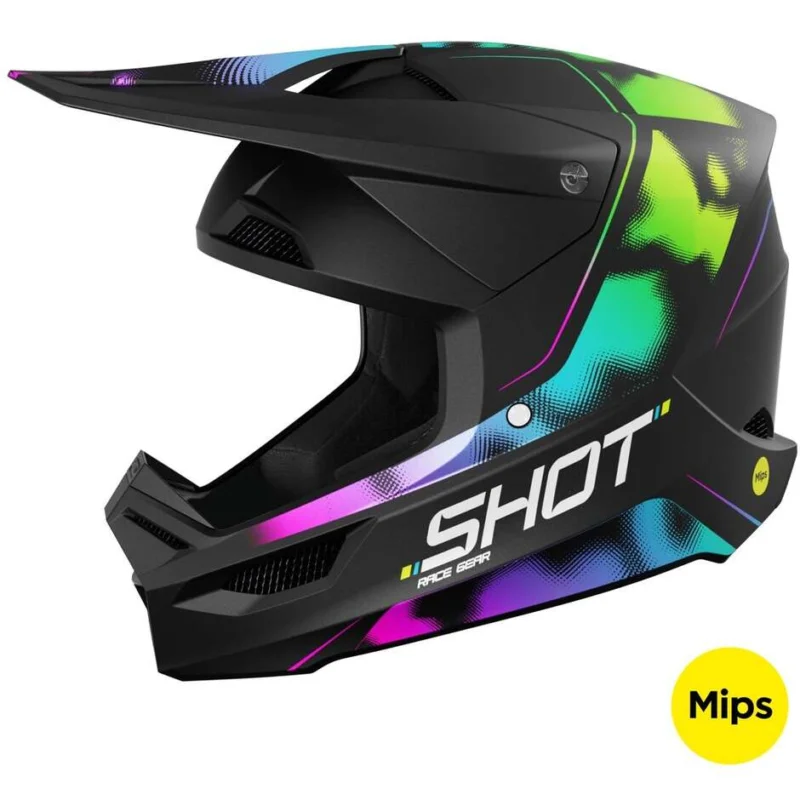 Ordina Subito Casco Moto Cross Enduro Shot RACE NITRO Nero Opaco
