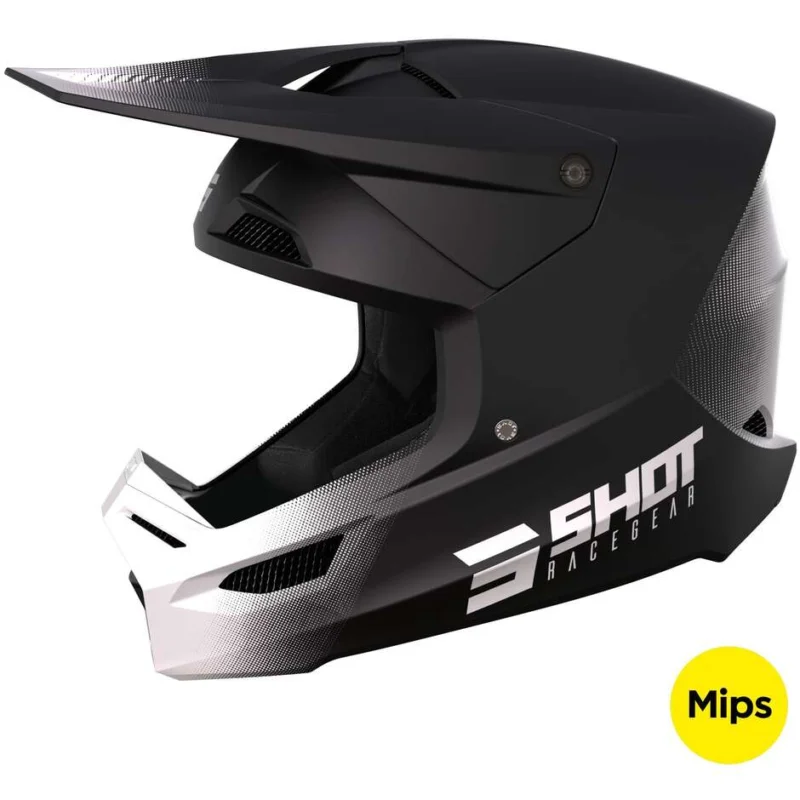 Direttamente Dal Produttore Casco Moto Cross Enduro Shot RACE RAW Nero Opaco