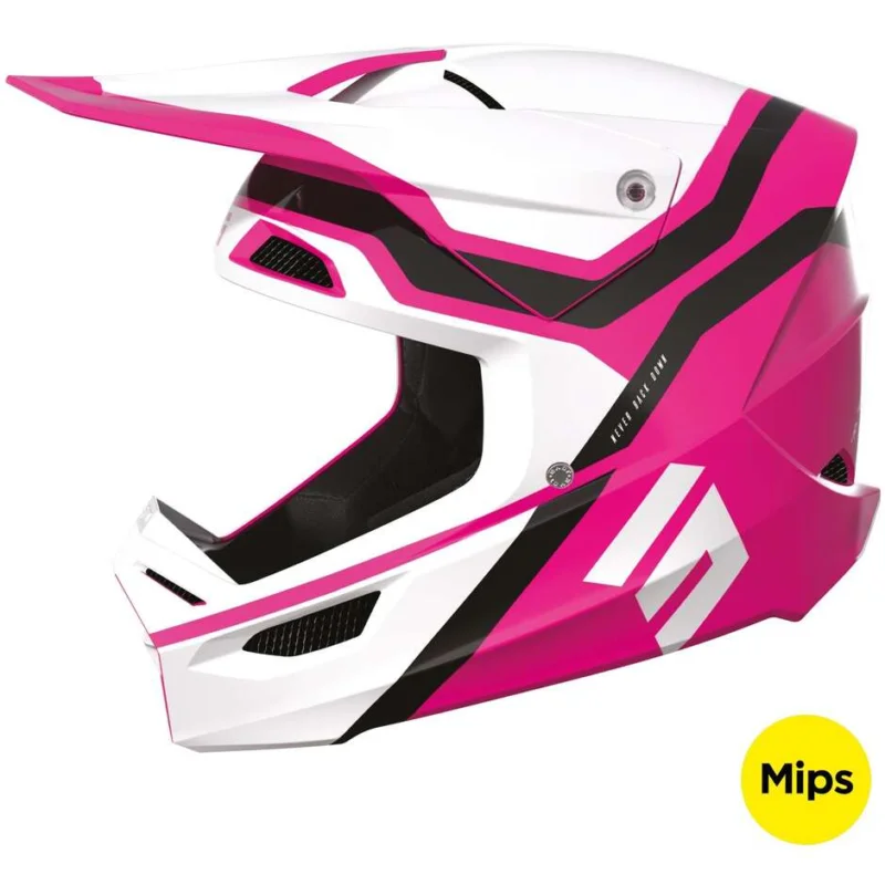 Casco Moto Cross Enduro Shot RACE SKY Rosa Lucido Reso Gratuito