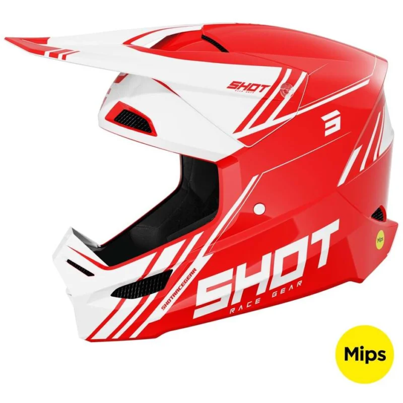 Ordina Subito Casco Moto Cross Enduro Shot RACE SPRINT Rosso Lucido