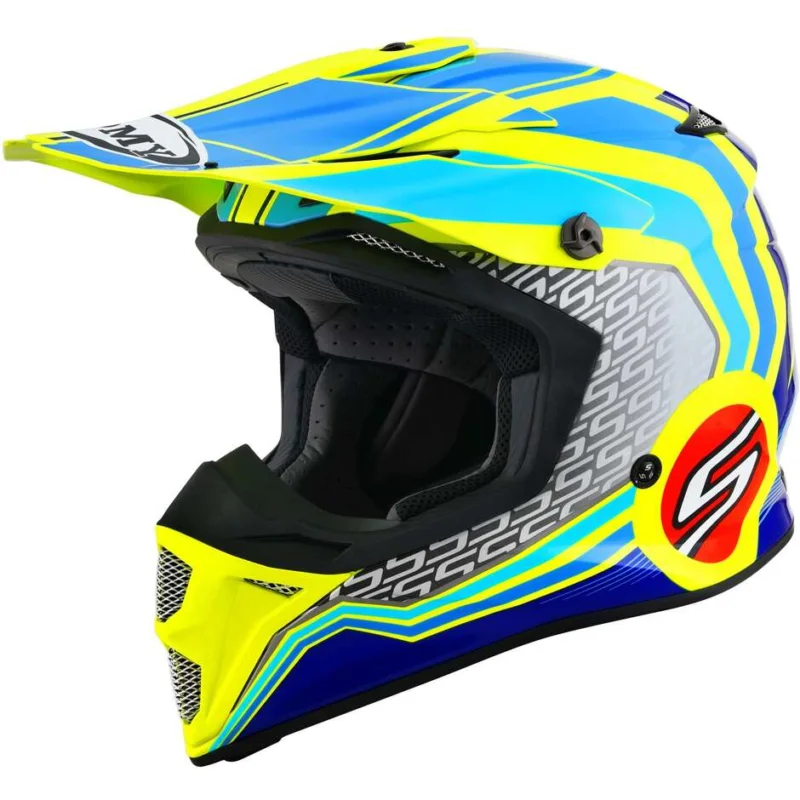Casco Moto Cross Enduro Suomy MX SPEED PRO FORWARD Blu Giallo Spedito Oggi