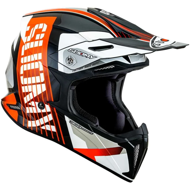 Casco Moto Cross Enduro Suomy X-WING AMPED Nero Arancio Promo Stagionale