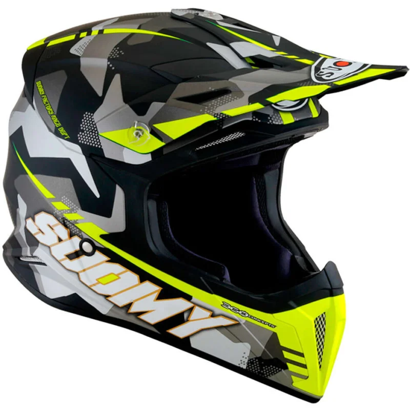 Nuova Collezione Casco Moto Cross Enduro Suomy X-WING Camouflage Opaco Giallo