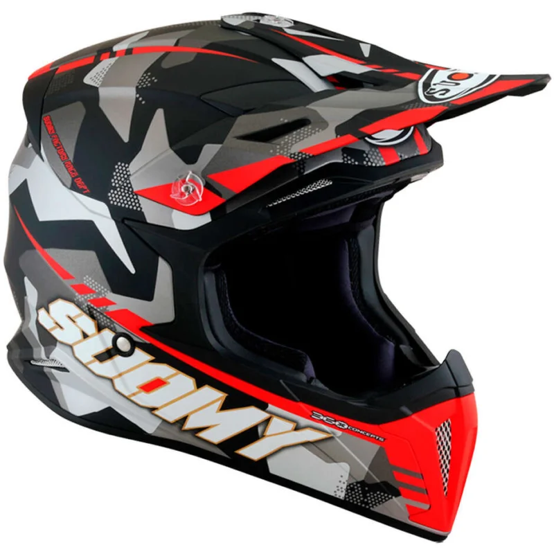 Ultimissimo Modello Casco Moto Cross Enduro Suomy X-WING Camouflage Opaco Rosso
