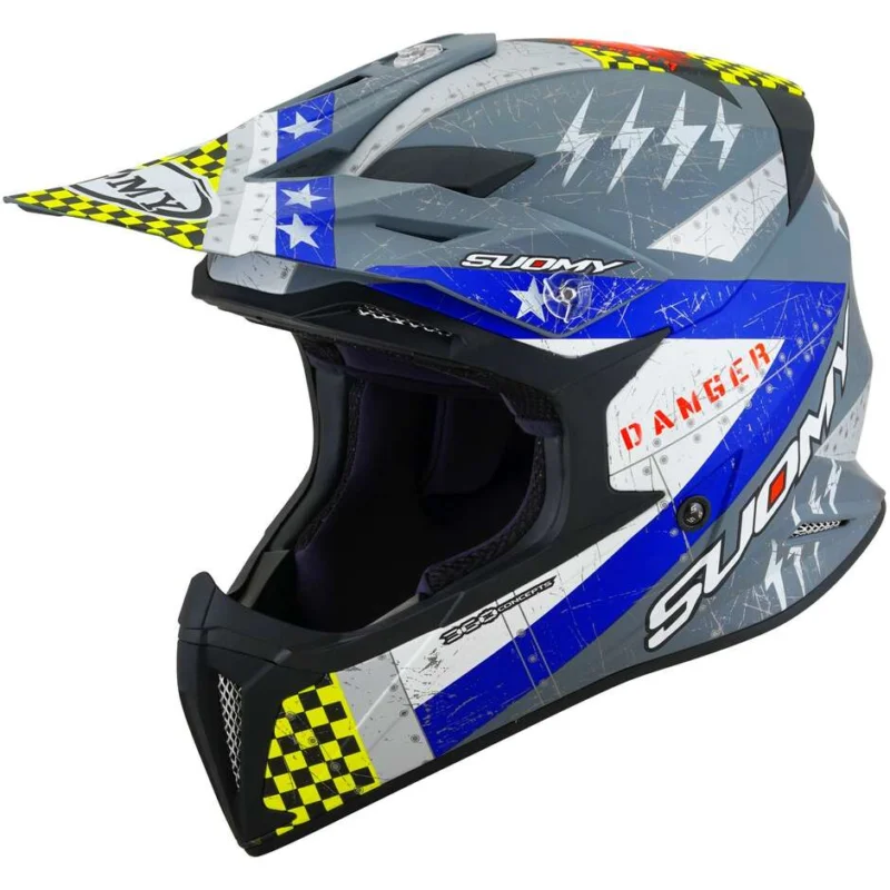 Casco moto Cross Enduro Suomy X-WING JETFIGHTER Blu Opaco Offerta