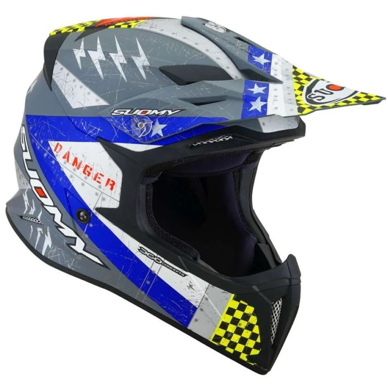 Saldi Casco Moto Cross Enduro Suomy X-WING JETFIGHTER Opaco Blu