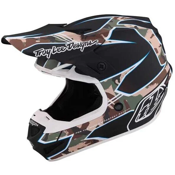 Casco Moto Cross Enduro Troy Lee Design SE4 POLYACRYLITE WMIPS MATRIX CAMO Nero Novità