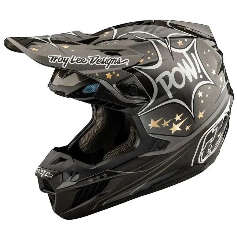Casco Moto Cross Enduro Troy Lee Design SE5 ECE CARBON COSMIC EXPLOSION Grigio Offerta Del Giorno