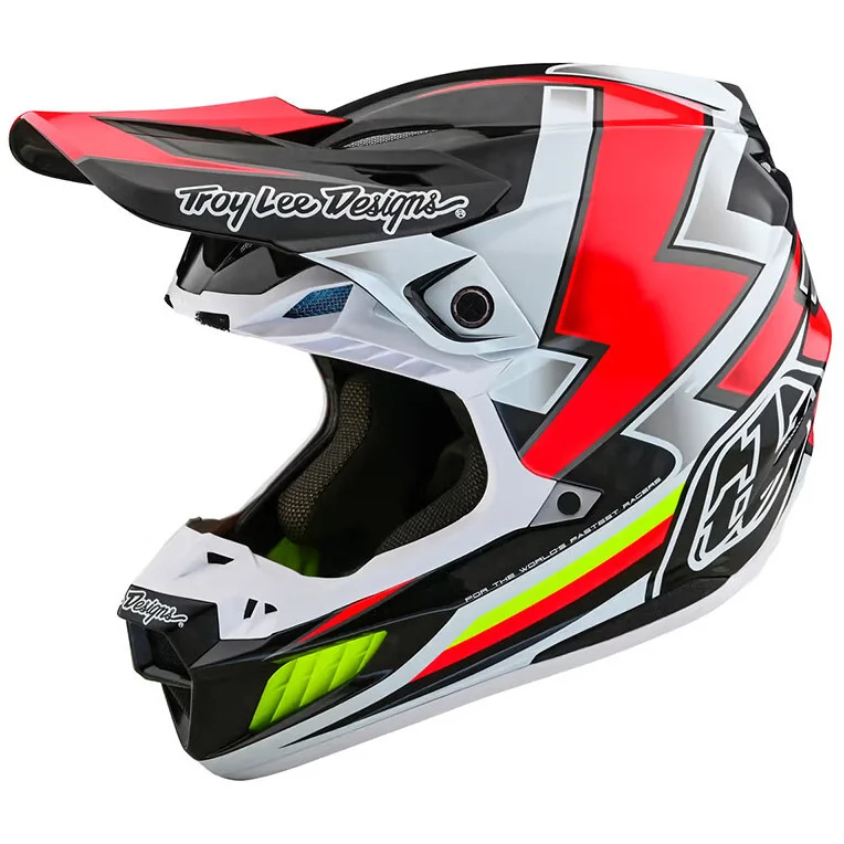 Casco Moto Cross Enduro Troy Lee Design SE5 ECE CARBON EVER Nero Rosso A Buon Prezzo