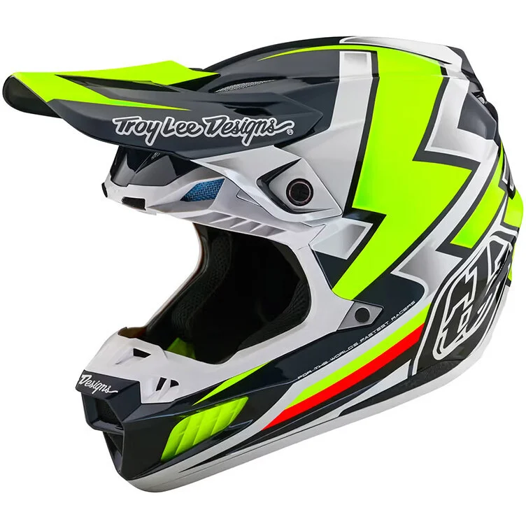 Affare Casco Moto Cross Enduro Troy Lee Design SE5 ECE COMPOSITE EVER Grigio Giallo