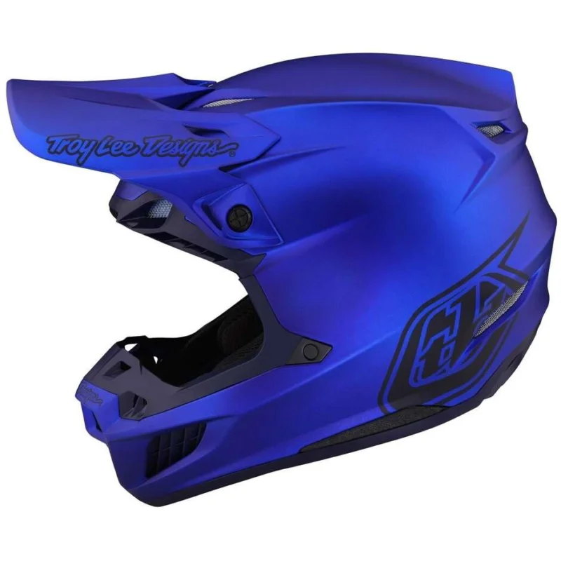 Professionale Casco Moto Cross Enduro Troy Lee Design SE5 ECE COMPOSITE WMIPS CORE Blu