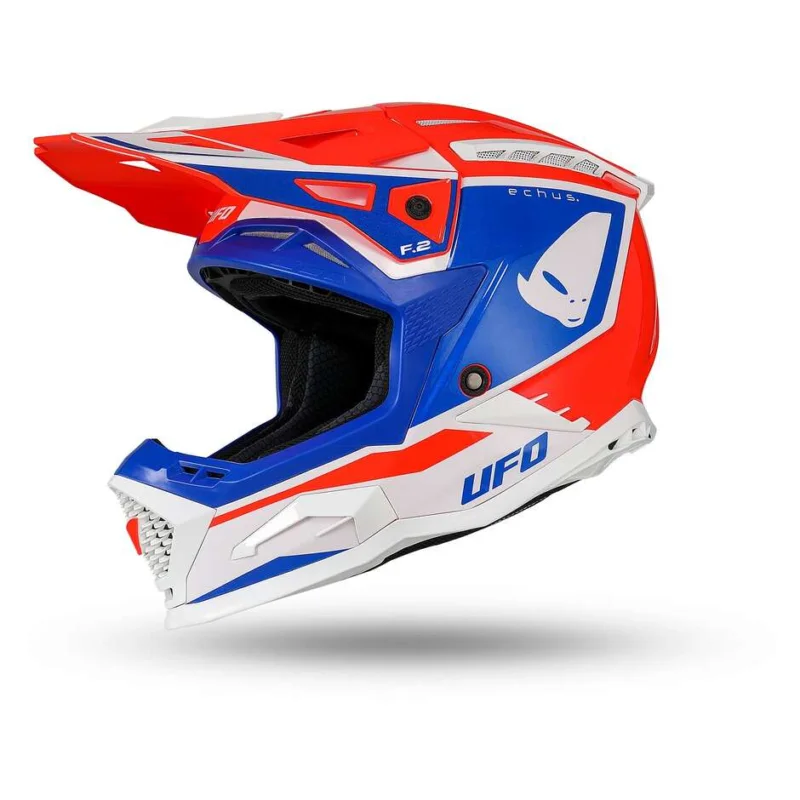 Casco Moto Cross Enduro Ufo ECHUS Bianco Blu Rosso Occasione