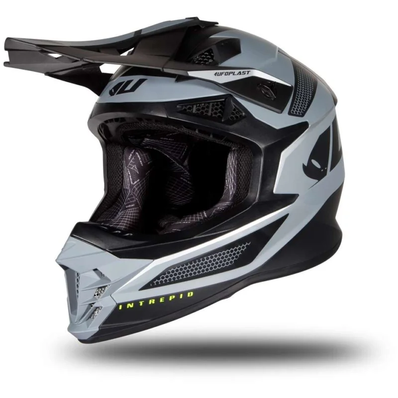 Casco Moto Cross Enduro Ufo INTREPID Nero Grigio Opaco Miglior Prezzo
