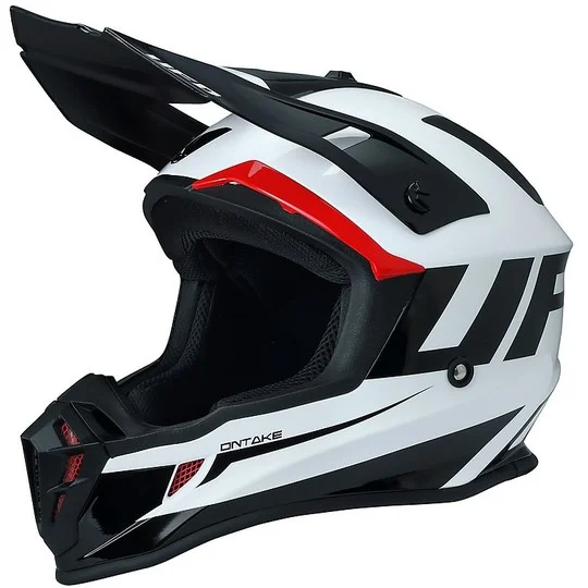 Casco Moto Cross Enduro Ufo QUIVER Bianco Nero Prezzo Di Fabbrica