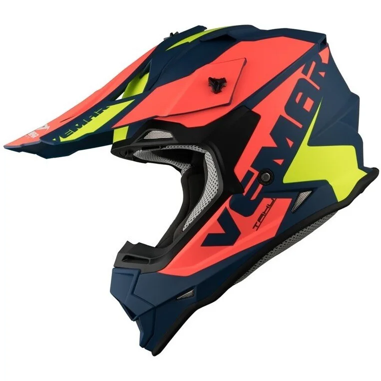 Casco Moto Cross Enduro Vemar VH Taku Blade Navy Arancio Prezzo Conveniente