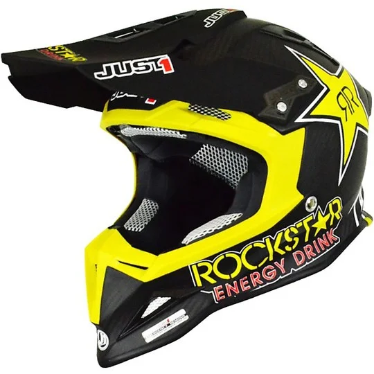 Spedizione Gratuita Casco Moto Cross Just 1 J12 Rockstar Energy Drink Matt