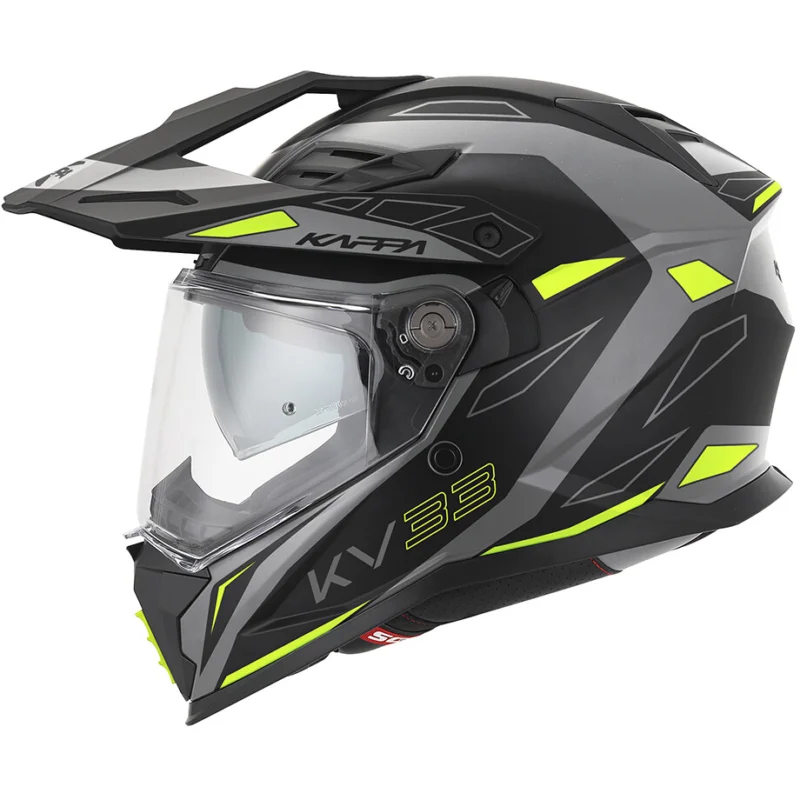 Non Perdere Casco Moto Cross Kappa KV33 WIZARD Grigio Nero Giallo Fluo