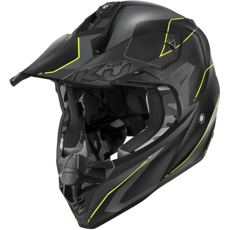 Casco Moto Cross Kappa KV49 EVO CHASER Nero Grigio Giallo Nuova Collezione