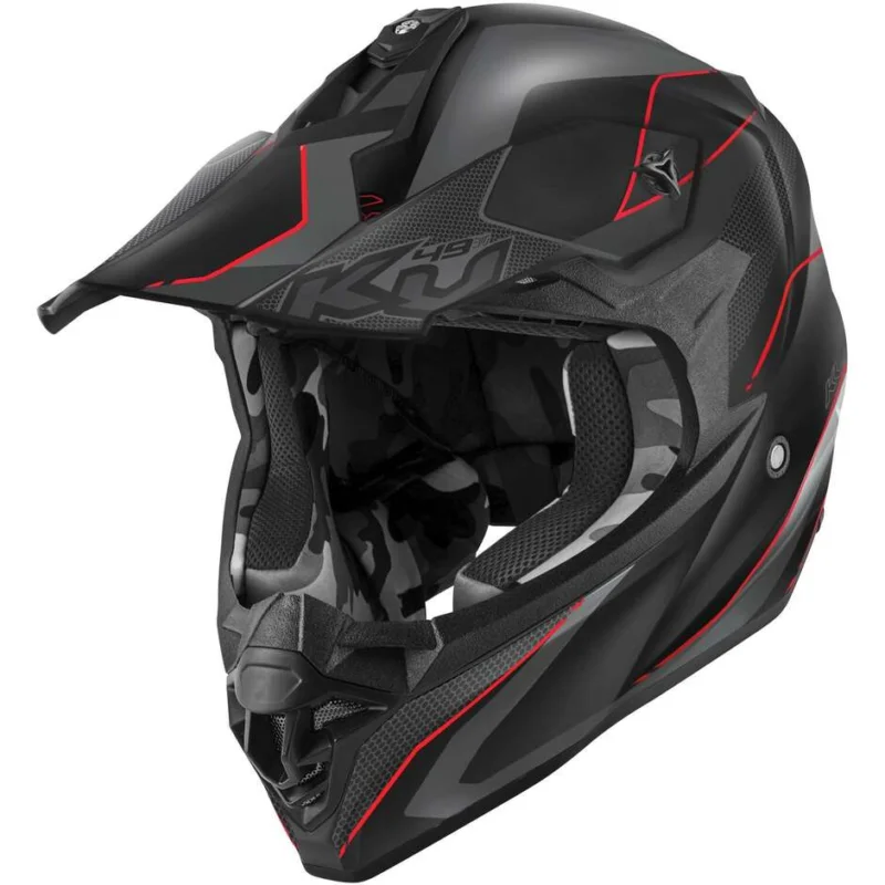 Prezzo Conveniente Casco Moto Cross Kappa KV49 EVO CHASER Nero Grigio Rosso