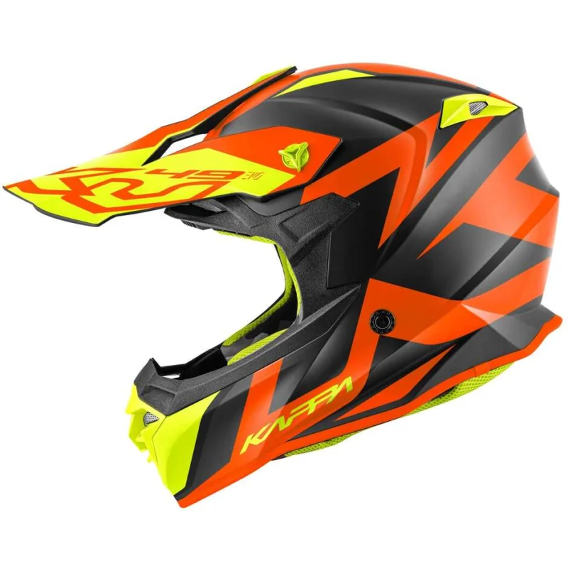 Casco Moto Cross Kappa KV49 R GREAT Nero Arancio Spedizione Espresso