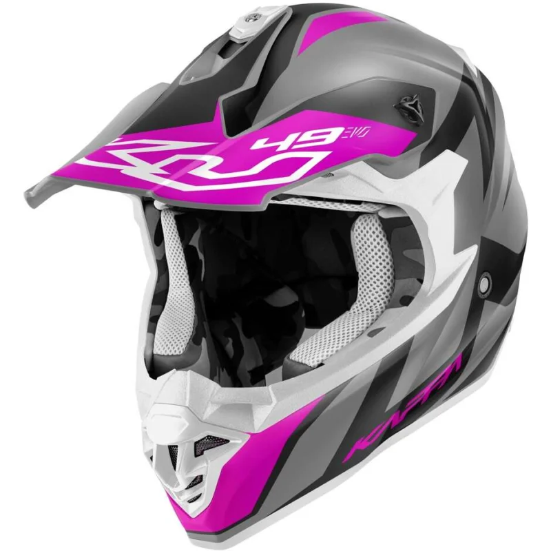 Economico Casco Moto Cross Kappa KV49 R GREAT Nero Opaco Rosa