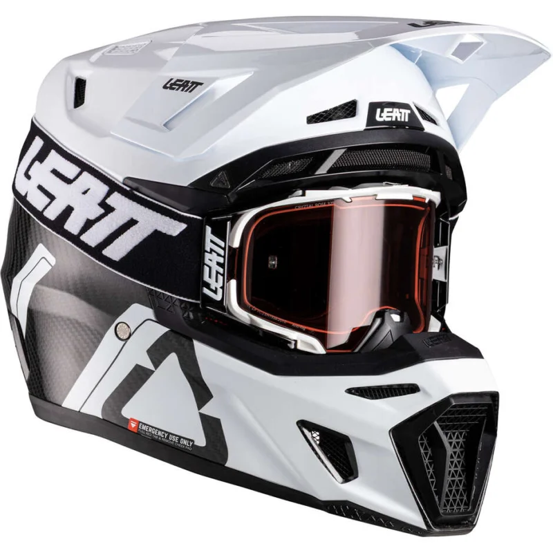 Casco Moto Cross KIT 9.5 - V26 Leatt Carbon Bianco Solo Oggi
