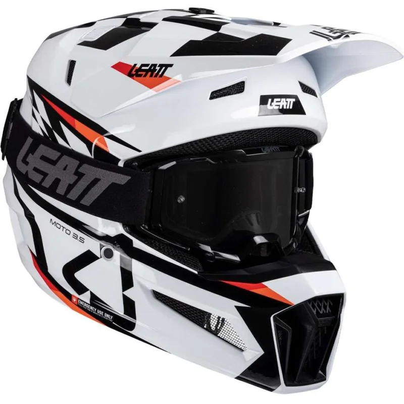 Subito Disponibile Casco Moto Cross Leatt KIT MOTO 3.5 V25 WHITE Bianco