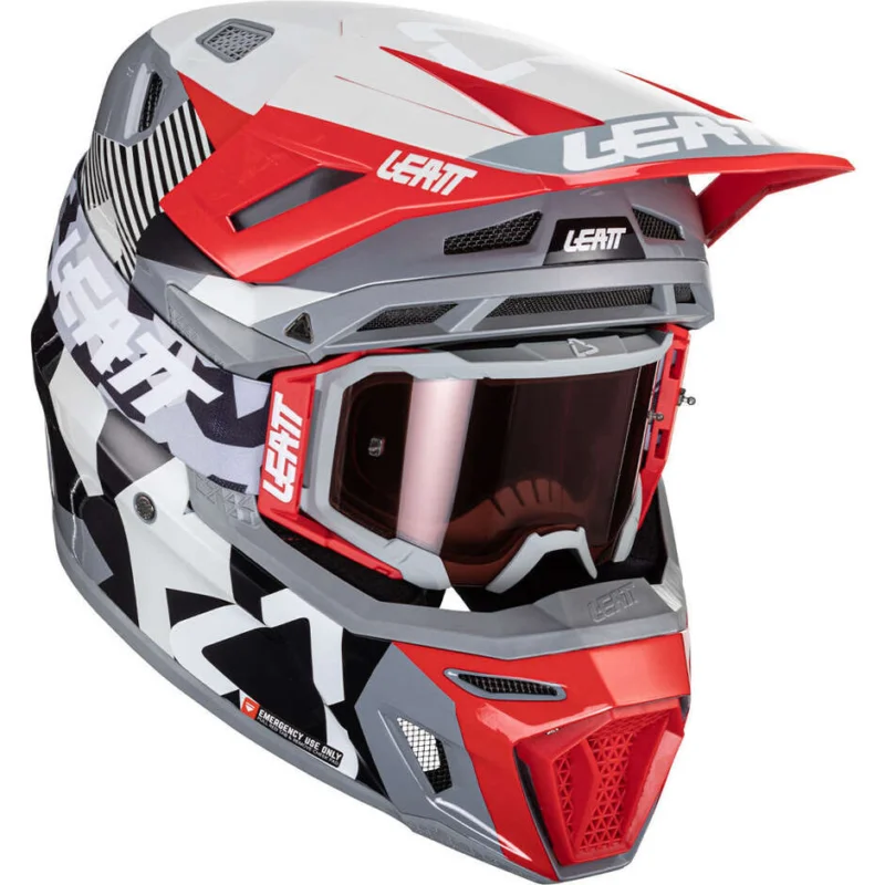 Subito Disponibile Casco Moto Cross Leatt KIT MOTO 8.5 V24 FORGE Grigio
