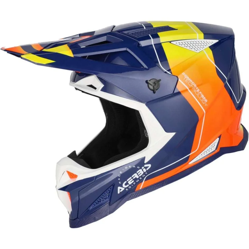 Casco Moto Cross OFFROAD T711 Blu Arancio Offerta Del Giorno