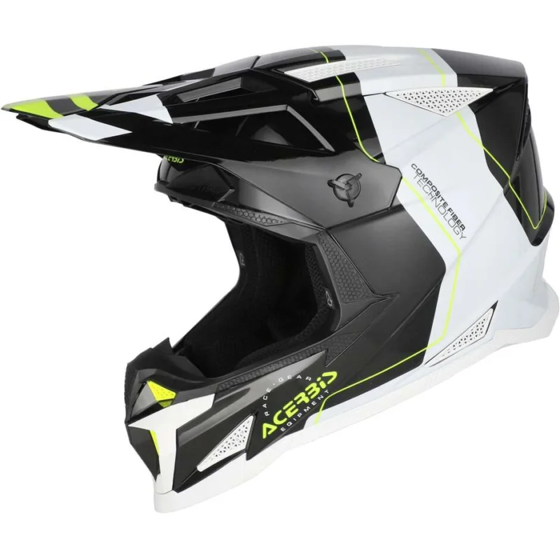 Casco Moto Cross OFFROAD T711 Nero Bianco Ultime Pezzi