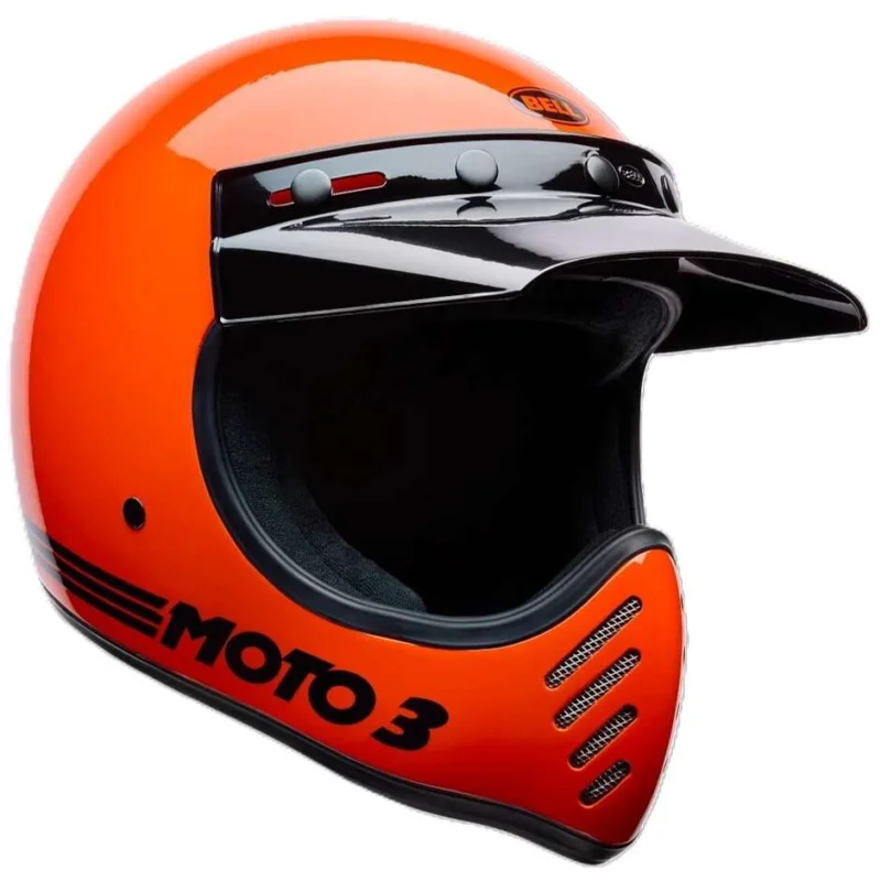 Casco Moto Custom Bell Moto-3 CLASSIC GLOSS Arancio Scelto Dai Clienti