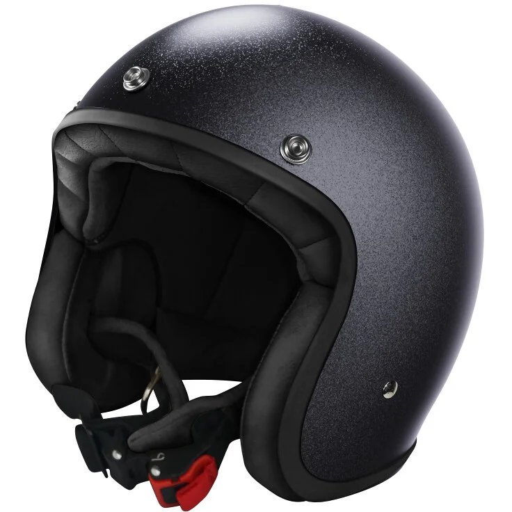 Pagamento Sicuro Casco Moto Custom Jet Stormer QUARTZ GLITTER Nero Opaco