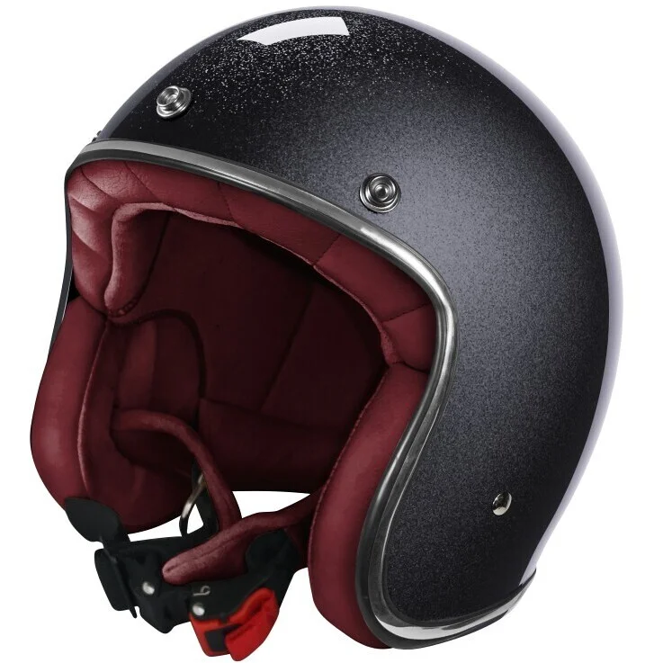 Compra Online Casco Moto Custom Jet Stormer QUARTZ GLITTER Nero Perla