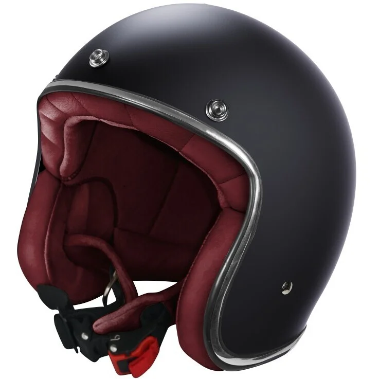 Casco Moto Custom Jet Stormer QUARTZ Solid Nero Opaco Di Tendenza