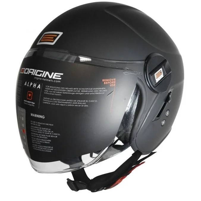 Occasione Imperdibile Casco Moto Demi-Jet Doppia Visiera Origine ALPHA Nero Opaco