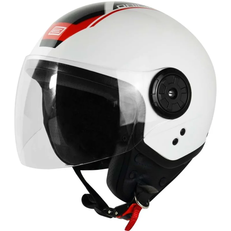 Quantità Limitata Casco Moto Demi-Jet Origine NEON SCOOP Nero Rosso Bianco Lucido