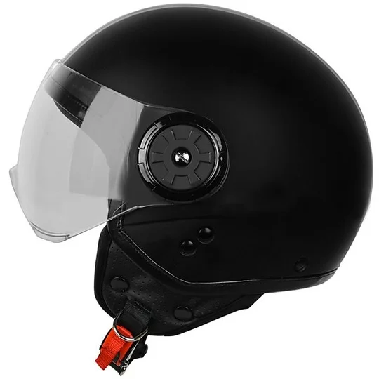 Occasione Casco Moto Demi-Jet Origine Neon Solid Nero Opaco