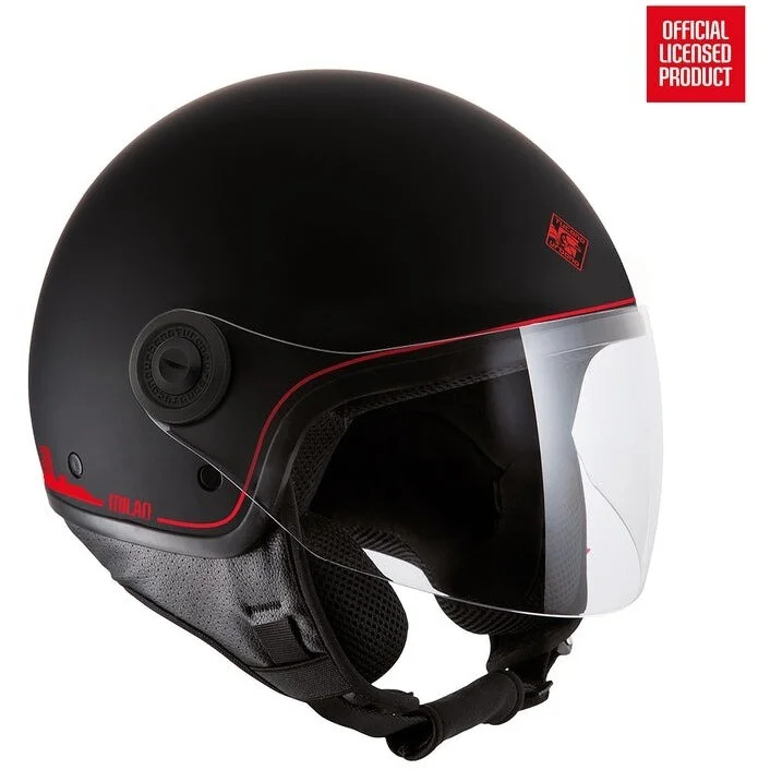 Casco Moto Demi-Jet Tucano Urbano EL'JETTIN 6.0 AC MILAN Skyline Nero Opaco Compra Online