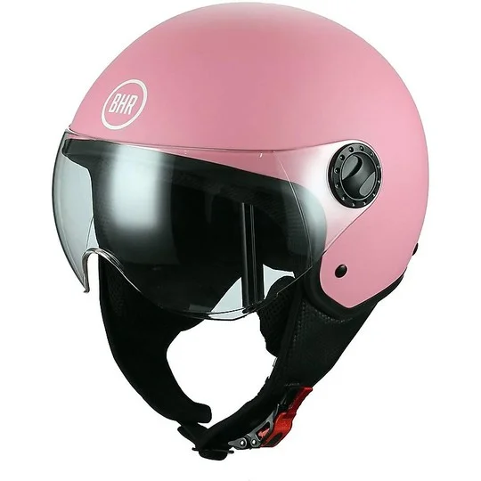 Casco Moto Demi-Jet Visiera Bombata BHR 801 Rosa Opaco Must-Have