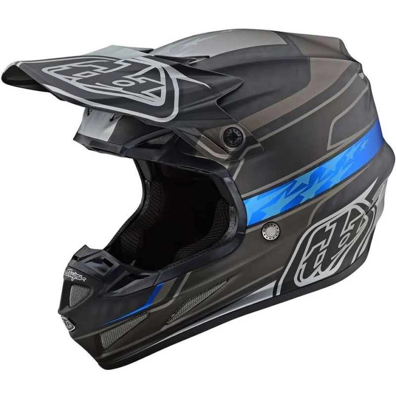 Esclusivo Casco Moto In Carbonio Cross Enduro Troy Lee Design SE4 Carbon SPEED Nero Grigio
